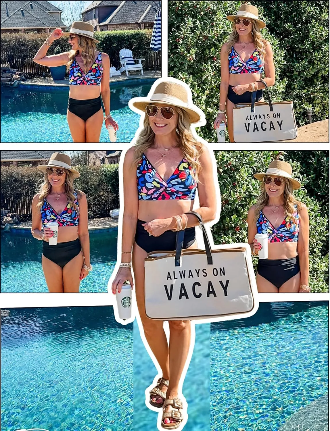 AI'MAGE Bikini Set for Women Ruched High Waisted Two Piece Swimsuit Twist Front Cut Out Adjustable Straps Bathing Suit