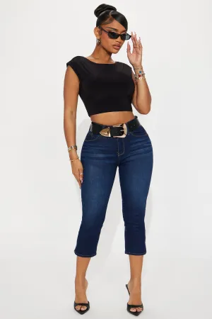 All That Booty Lifting Crop Jean - Dark Wash