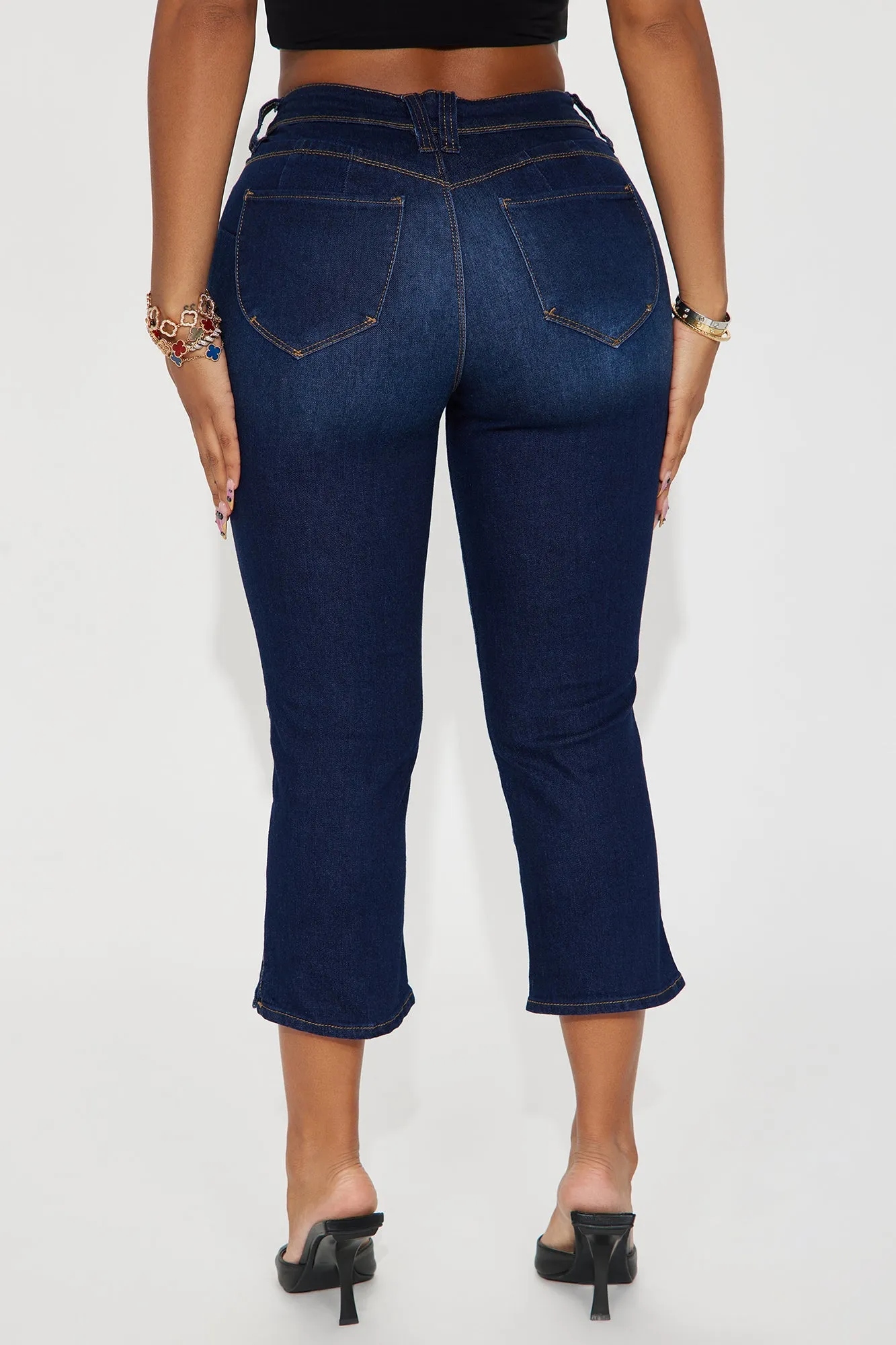All That Booty Lifting Crop Jean - Dark Wash