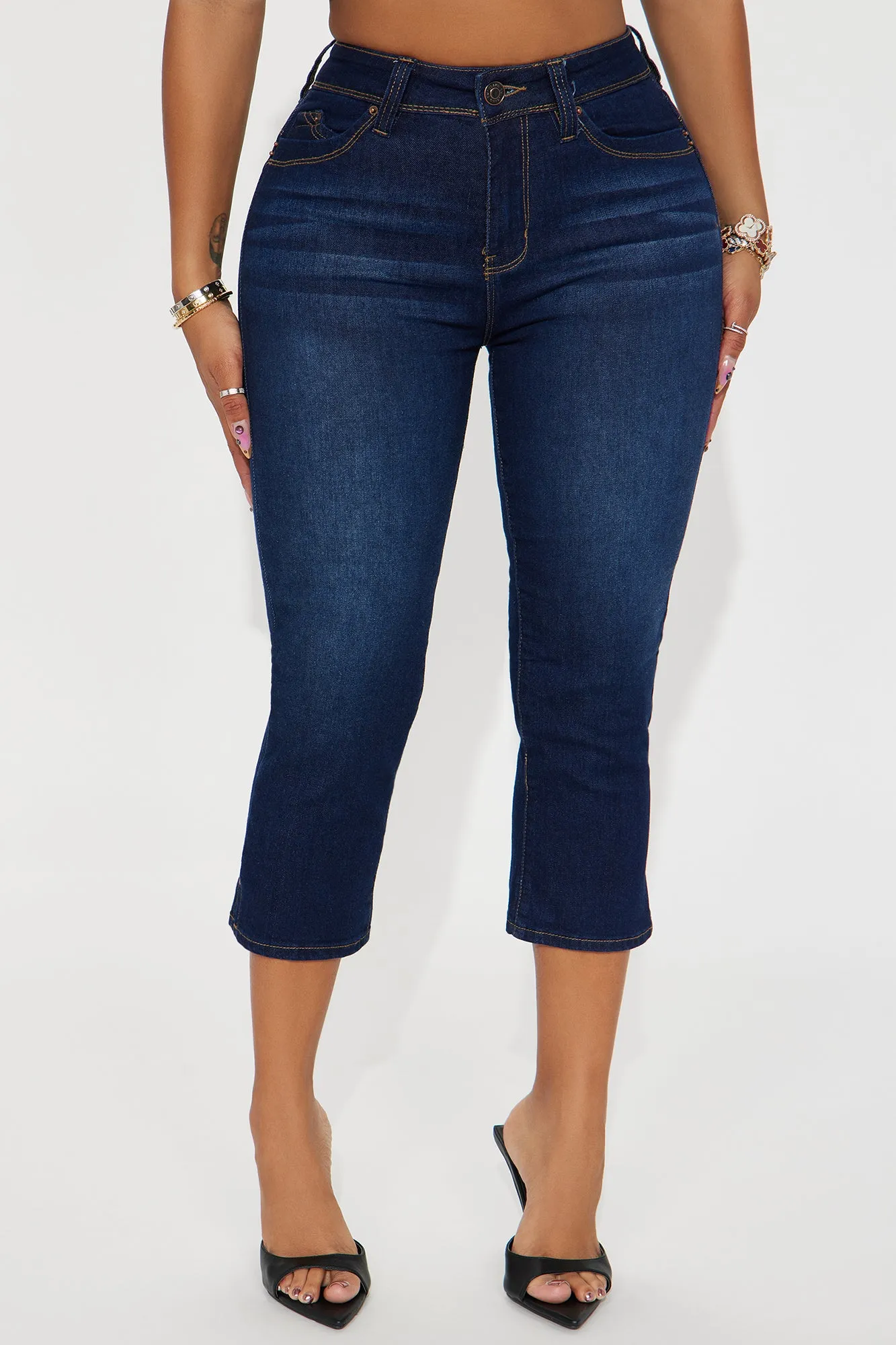 All That Booty Lifting Crop Jean - Dark Wash