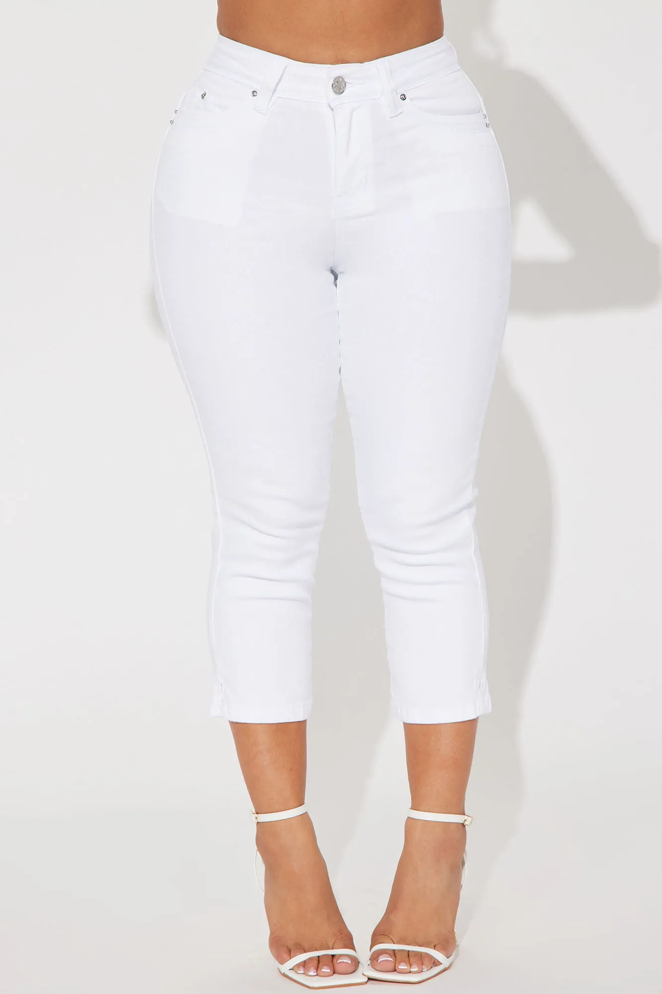 All That Booty Lifting Crop Jean - White
