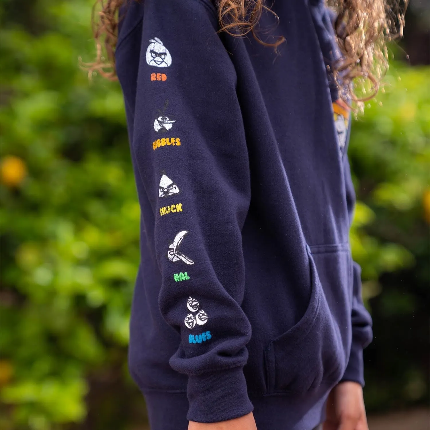 ANGRY BIRDS Official Retro Sun Youth Printed Hooded Fleece Pullover Sweatshirt for Boys, Girls, Unisex
