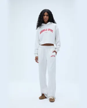 AS Raw Hem Straight Leg Sweatpants - Light Grey Melange/Classic Red