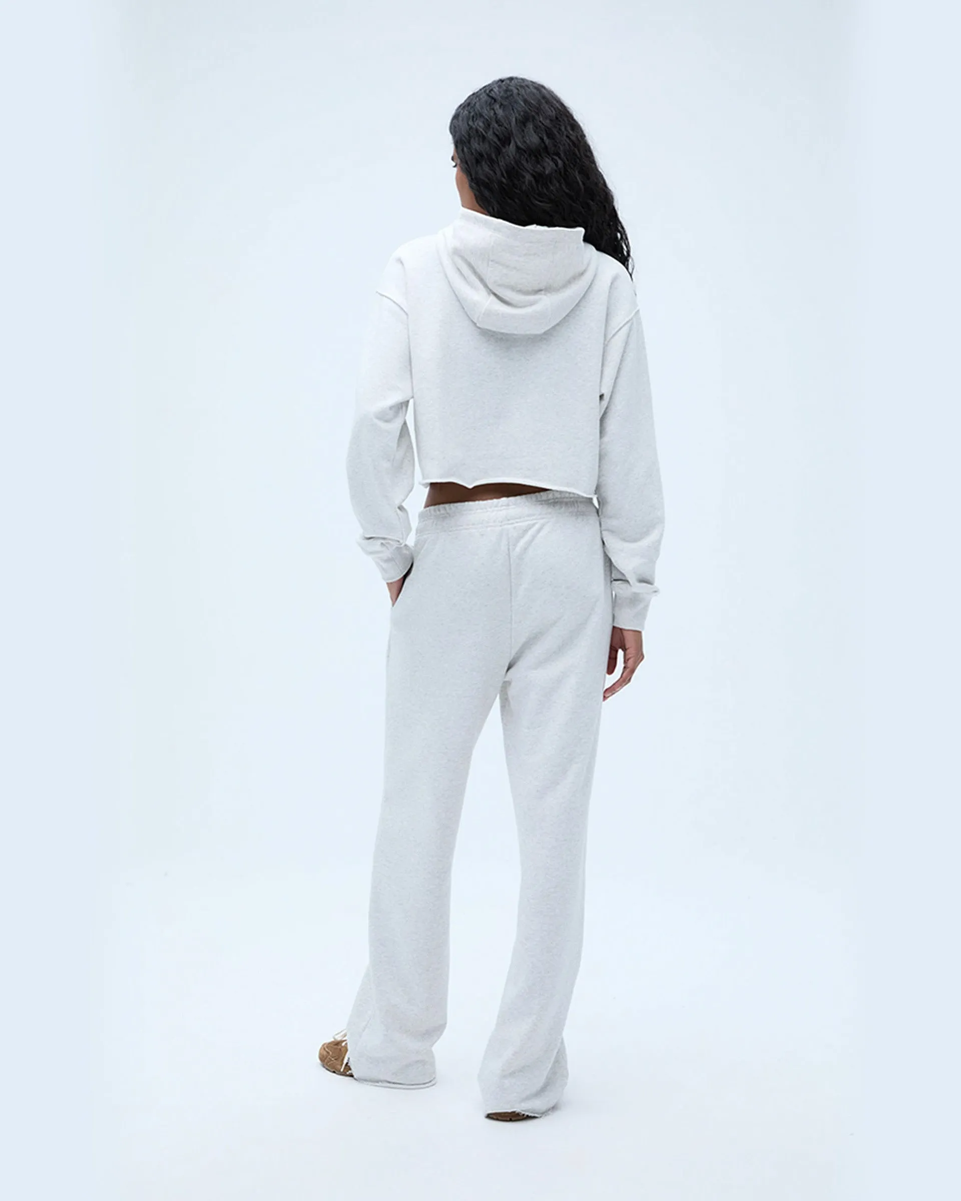 AS Raw Hem Straight Leg Sweatpants - Light Grey Melange/Classic Red