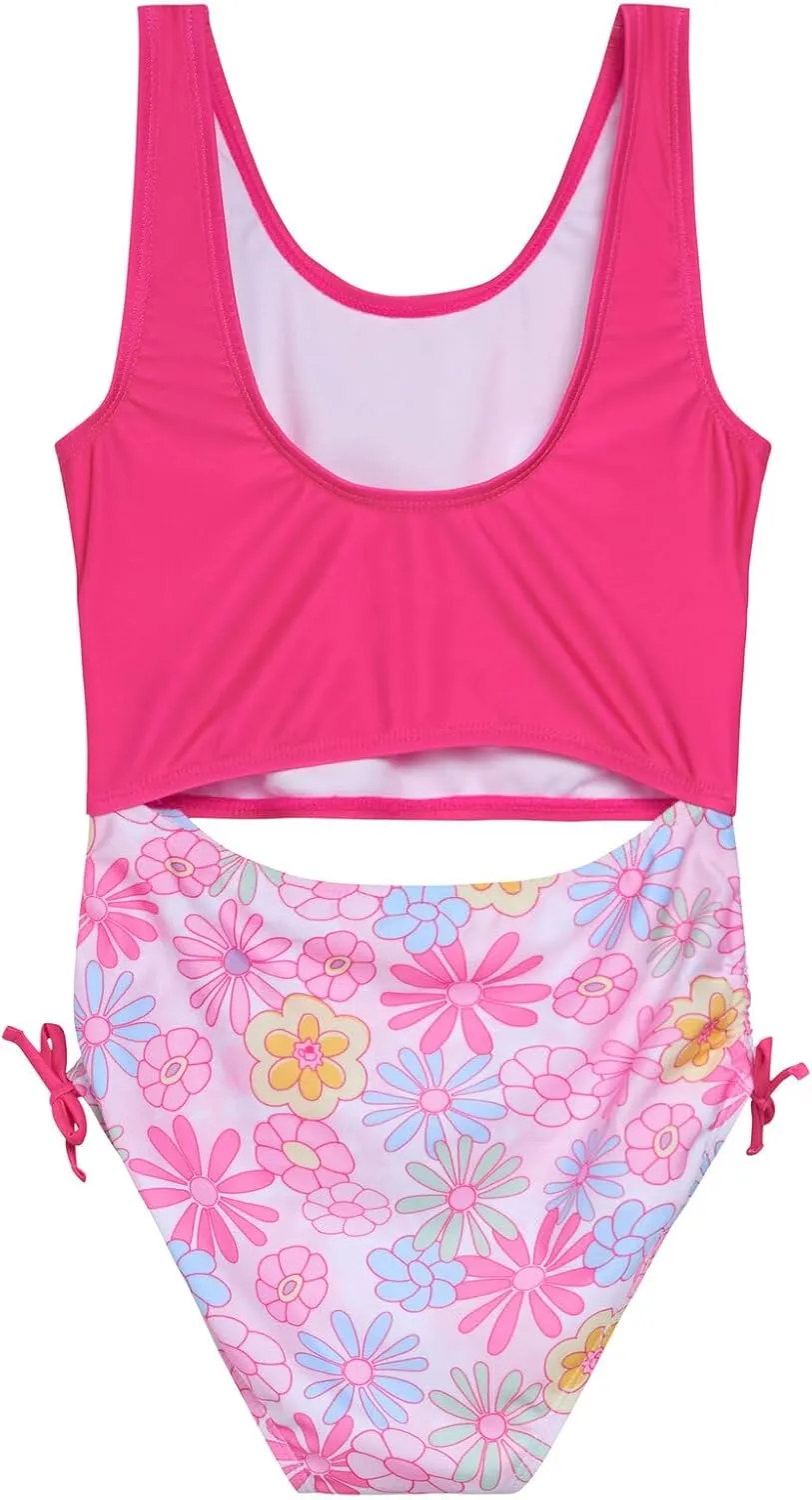 Barbie Girls UPF 50  One Piece Bathing Suit Little Kid to Big Kid Sizes (4-14-16)