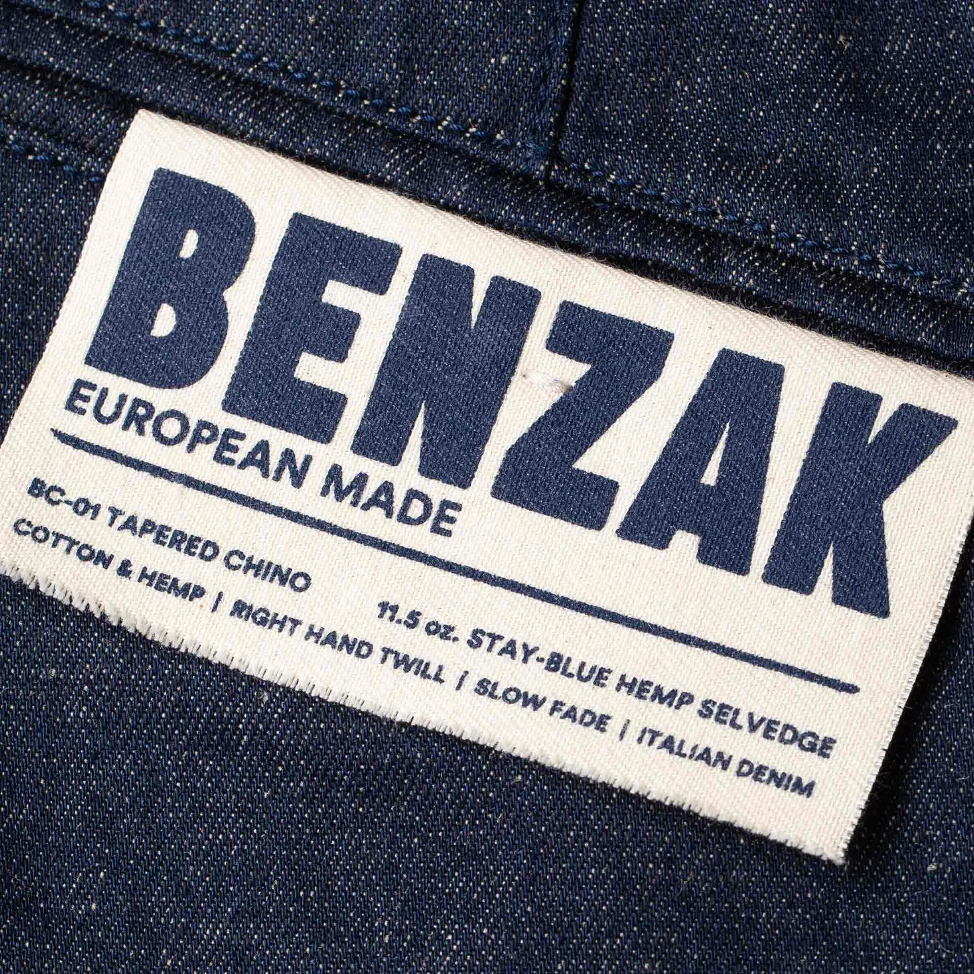BC-01 TAPERED CHINO 11.5 oz. stay-blue hemp selvedge