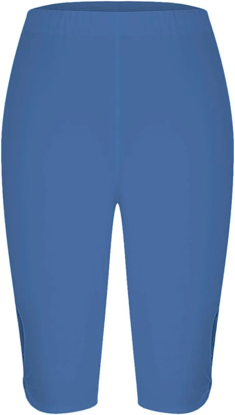 Capri Leggings for Women 2025 Tummy Control Knee Length Legging Summer Cropped Pants Casual Solid Comfy Yoga Pants