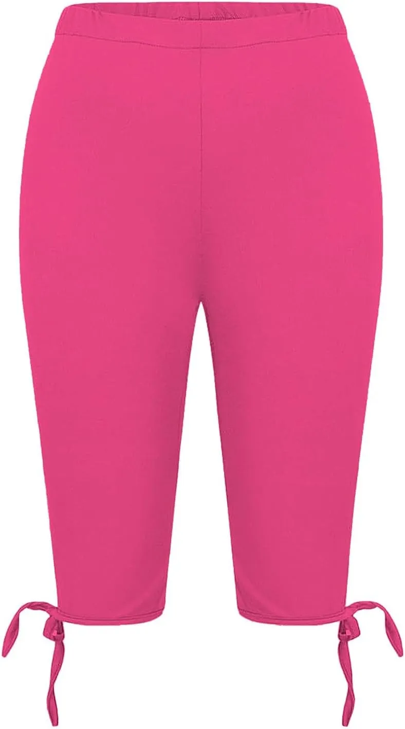 Capri Leggings for Women 2025 Tummy Control Knee Length Legging Summer Cropped Pants Casual Solid Comfy Yoga Pants
