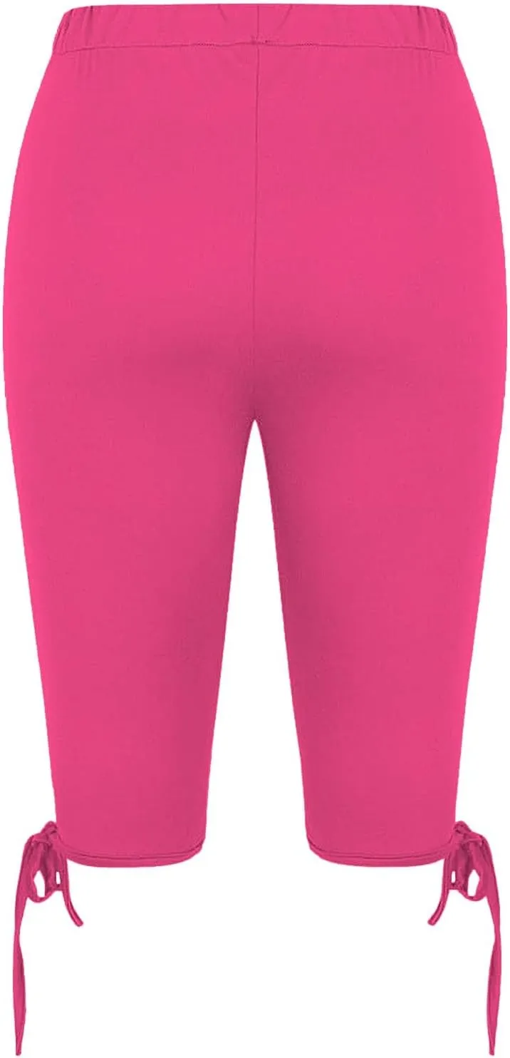 Capri Leggings for Women 2025 Tummy Control Knee Length Legging Summer Cropped Pants Casual Solid Comfy Yoga Pants