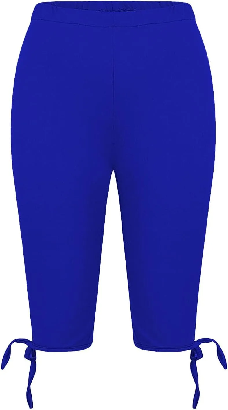 Capri Leggings for Women Fabric Bow Tie Belt Peach Hip Tight Waist High Hip Movement Yoga Shorts Cropped Pants High