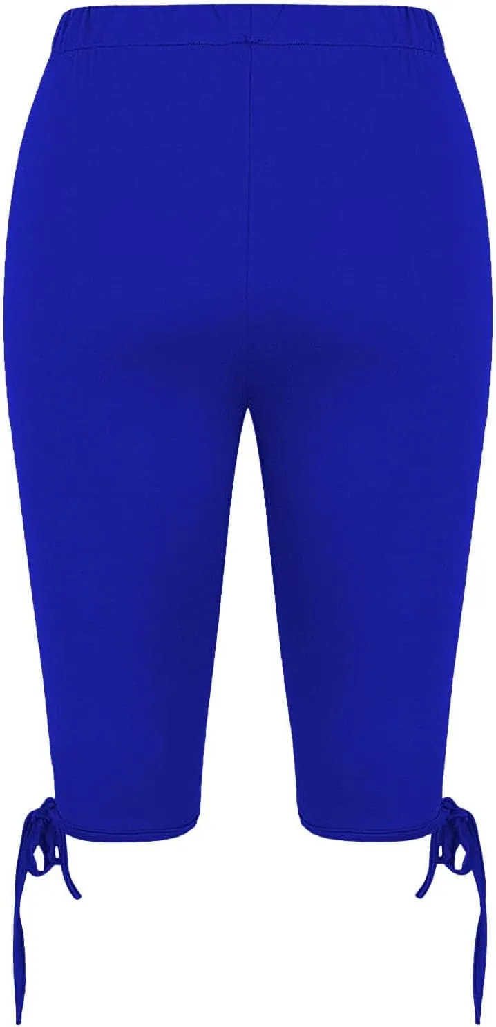 Capri Leggings for Women Fabric Bow Tie Belt Peach Hip Tight Waist High Hip Movement Yoga Shorts Cropped Pants High