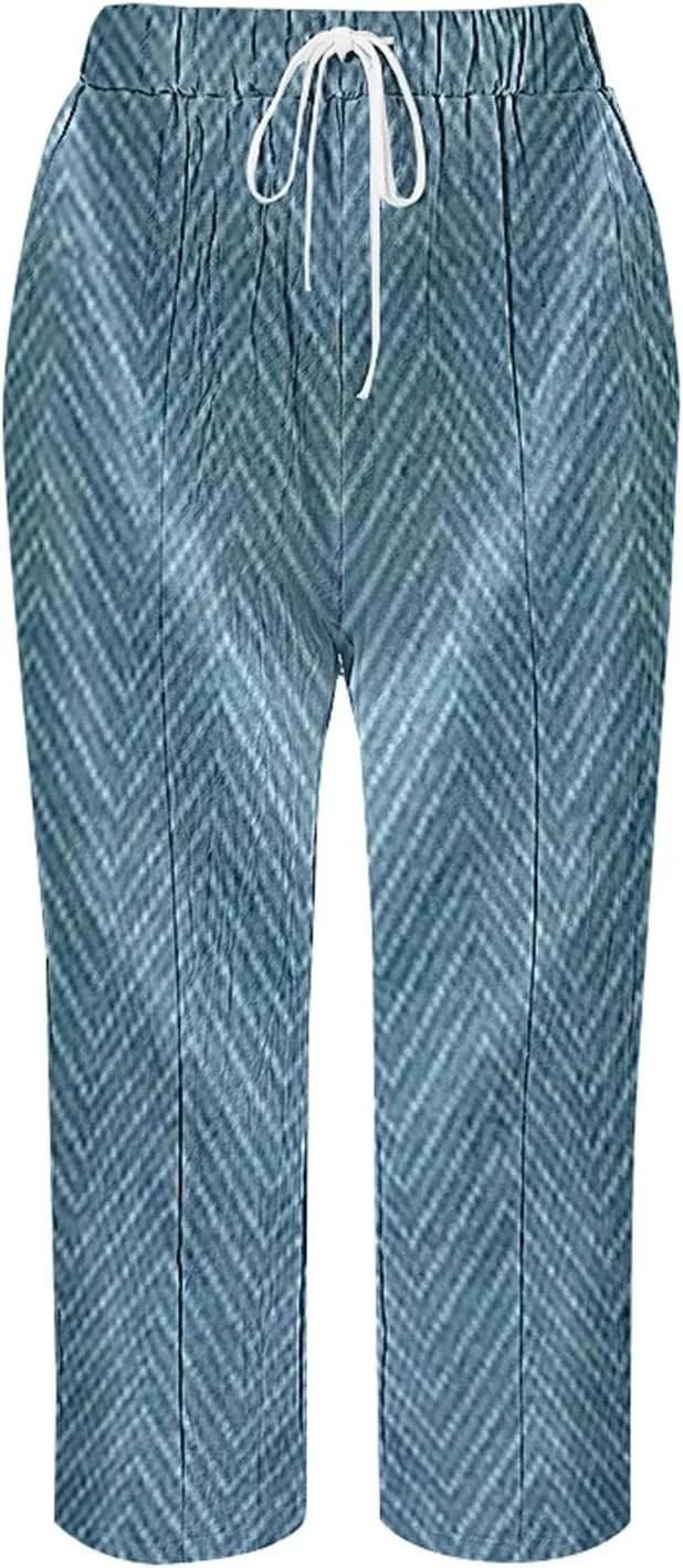 Capri Pants for Women Casual Drawstring Pants Beach Clothes Resort Wear for Women 2025 Yoga