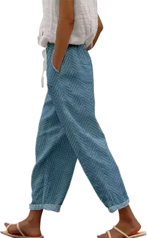 Capri Pants for Women Casual Drawstring Pants Beach Clothes Resort Wear for Women 2025 Yoga