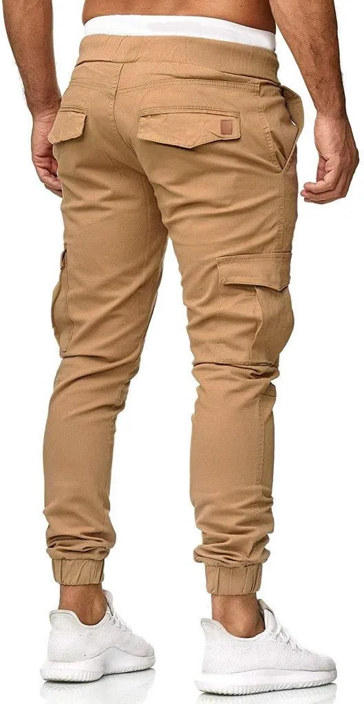 Cargo Pants for Men Big and Tall Pants Elastic Waist Trousers Mens Business Casual Pants Work Sports Cargo Pants Thin