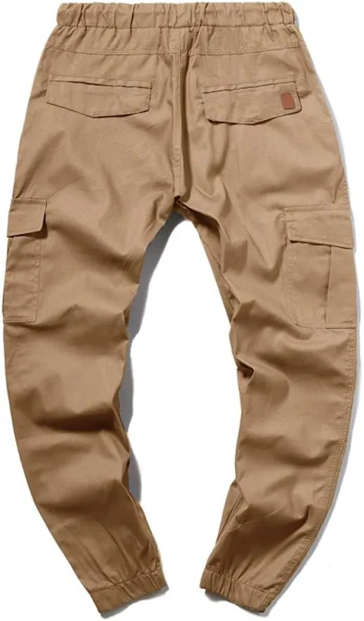 Cargo Pants for Men Big and Tall Pants Elastic Waist Trousers Mens Business Casual Pants Work Sports Cargo Pants Thin
