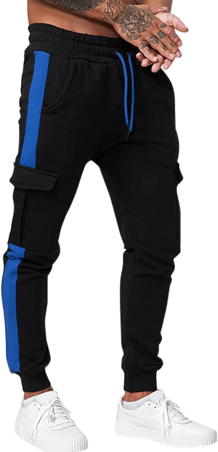 Cargo Pants for Men Work Mens Cargo Pants Drawstring Hiking Pants Elastic Waist Outdoor Trousers with 7 Pockets Mens