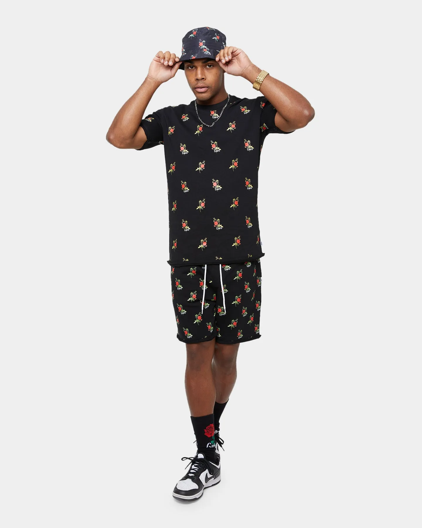 Carre Ament Repeat Rugueux Short Sleeve T-Shirt Black