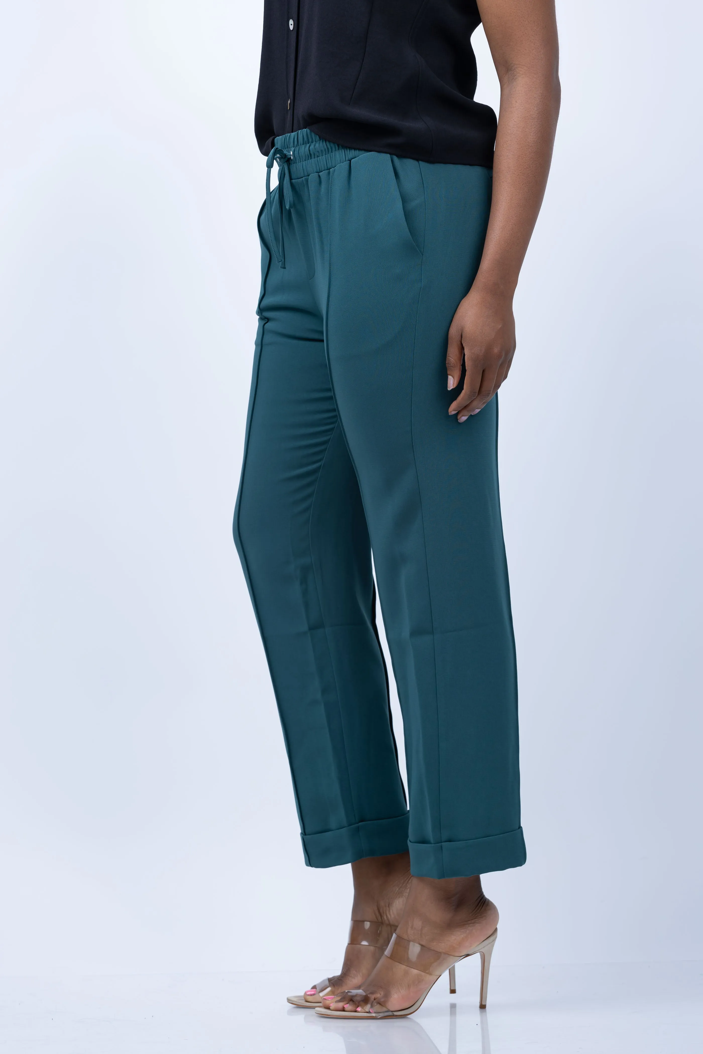 Cinq a Sept Everly Pant in Green Onyx
