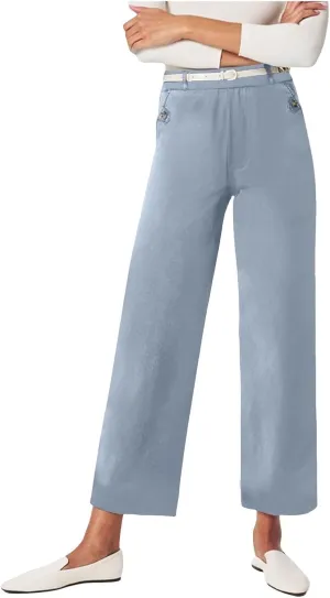 Corduroy Pleated Pants for Women Winter Twill Travel Thermal with Pockets Straight Leg Straight Leg