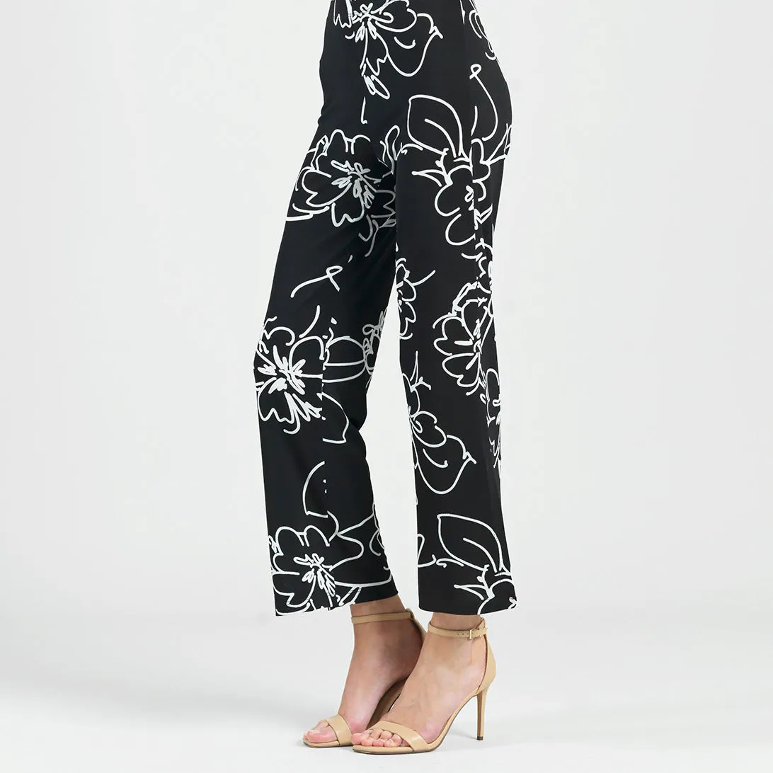 Crepe Knit Side Slit Ankle Pant