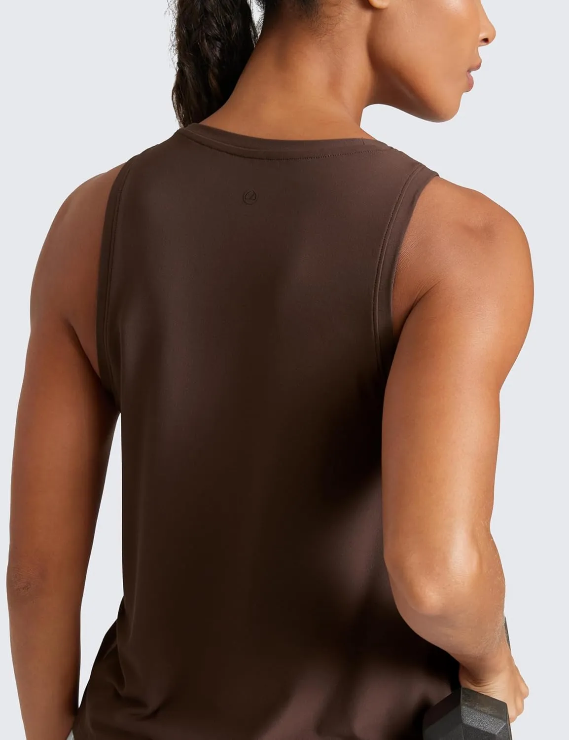 CRZ YOGA Cloudweight Crew Neck Workout Tanks Lightweight Athletic Gym Tops for Women Soft Basic Running Sleeveless Shirts
