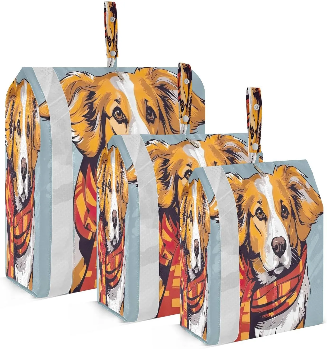 Cute Dogs Puppy Packing Cubes for Travel 3 Set Packing Compression Cubes Suitcase Organizer for Travel Essentials