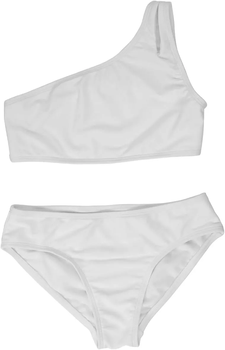 Dayu Girl's Bikini Set One Shoulder Two Piece Swimsuit Bathing Suit