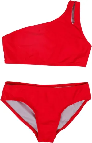 Dayu Girl's Bikini Set One Shoulder Two Piece Swimsuit Bathing Suit