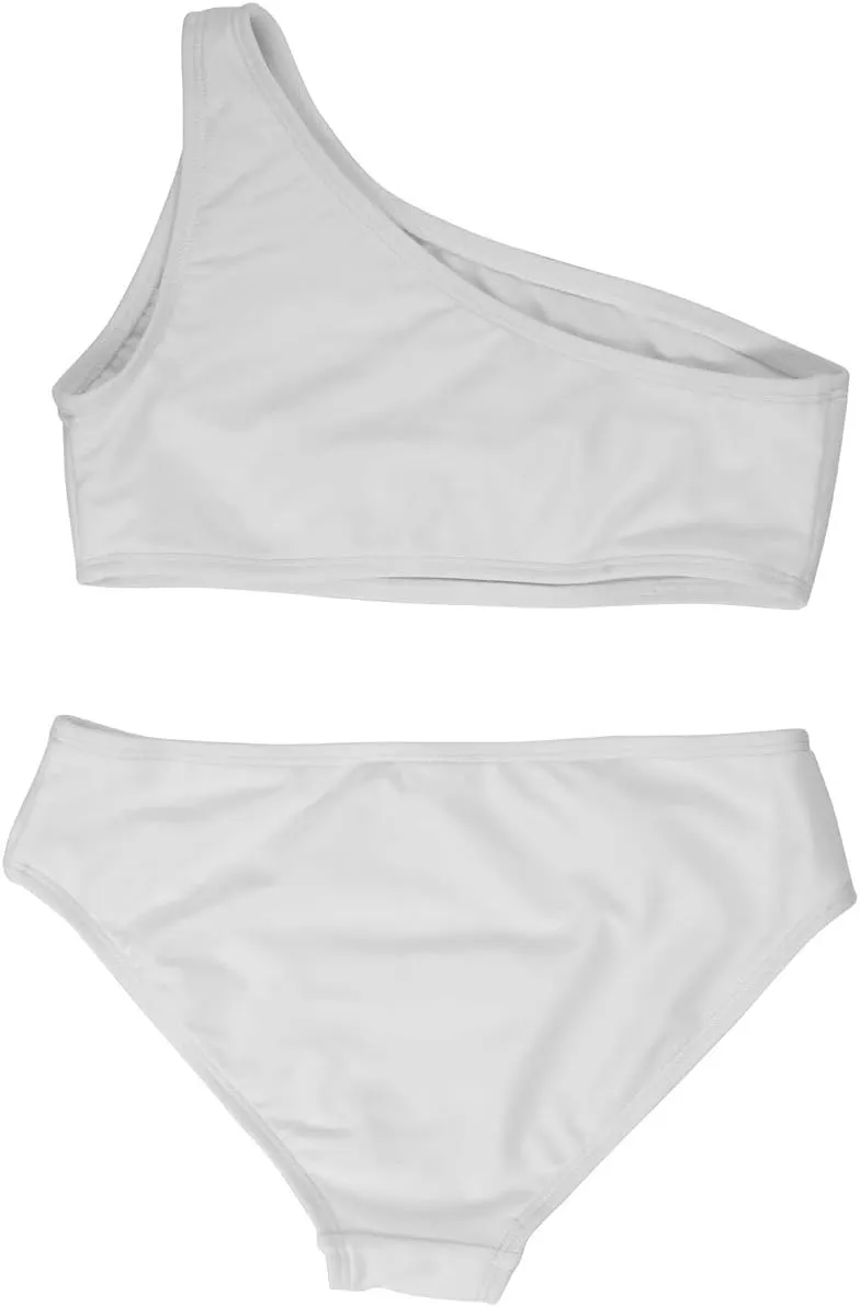 Dayu Girl's Bikini Set One Shoulder Two Piece Swimsuit Bathing Suit