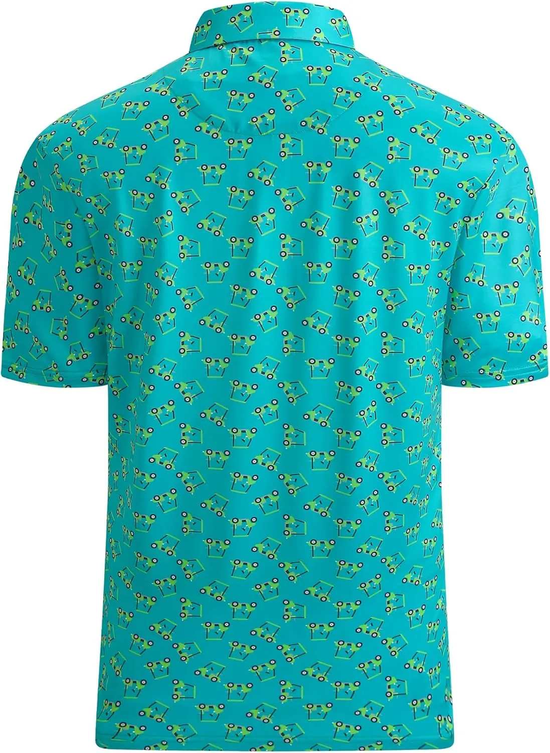 Esabel.C Golf Shirts for Men Dry Fit Performance Short Sleeve Print Moisture Wicking Collared Shirt