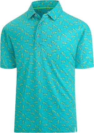 Esabel.C Golf Shirts for Men Dry Fit Performance Short Sleeve Print Moisture Wicking Collared Shirt