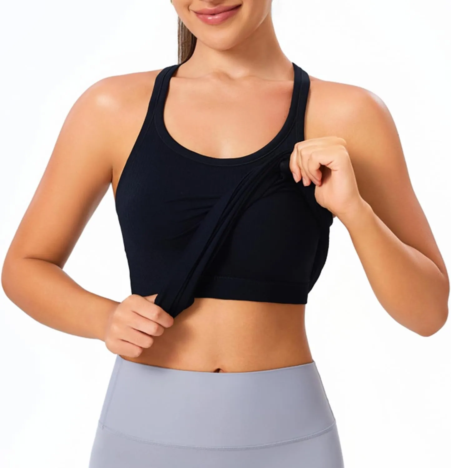 Evercute 1/2/3 Pack Workout Tank Tops for Women with Built in Bra Racerback Yoga Sleeveless Top Camisole Athletic Gym Tops