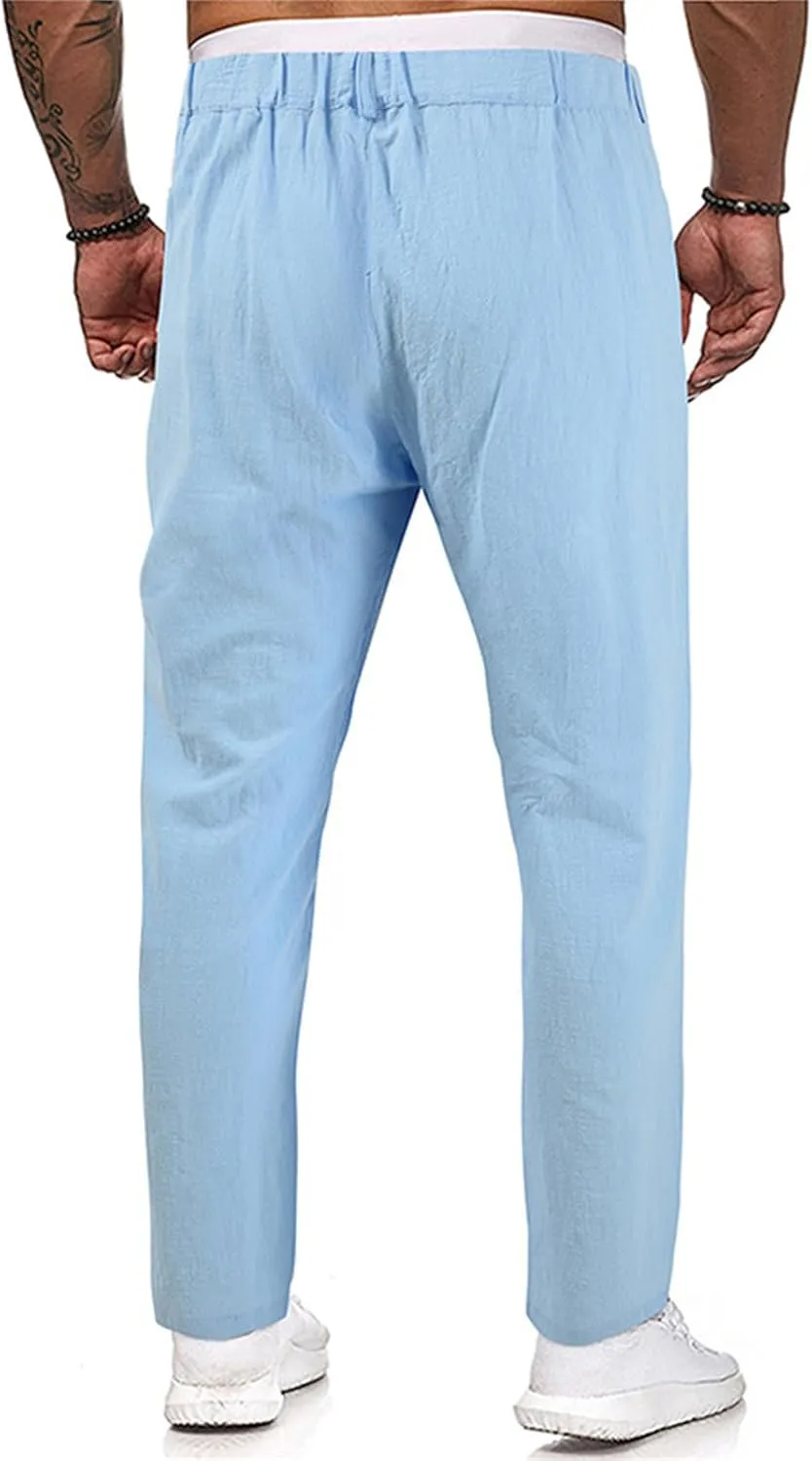 Golf Pants Men Lightweight Casual Pant Button Stretch Pleated Slacks Chino Pant Summer Beach Vacation Vintage Trousers