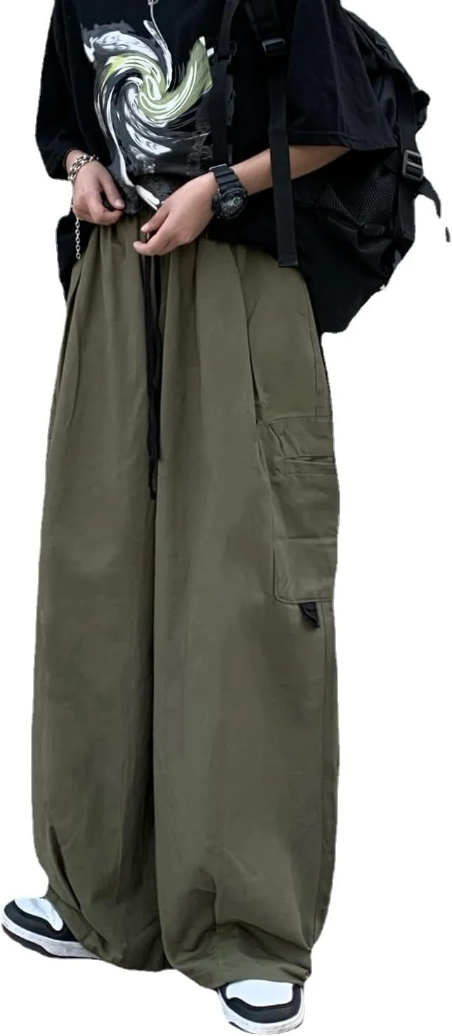 Gothic Harajuku Cargo Pants Y2K Women Wide Leg Joggers Hippie Streetwear Loose Baggy Trousers