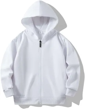 HAXICO Unisex Children Solid Zip-Up Hooded Sweatshirt Toddler Baby Boys Girls Classic Hoodie Cotton Tops Blouse