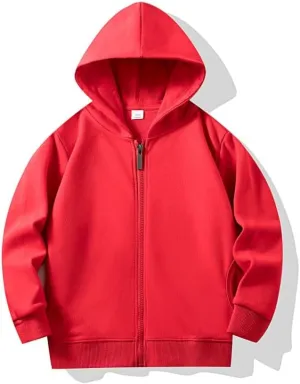 HAXICO Unisex Children Solid Zip-Up Hooded Sweatshirt Toddler Baby Boys Girls Classic Hoodie Cotton Tops Blouse