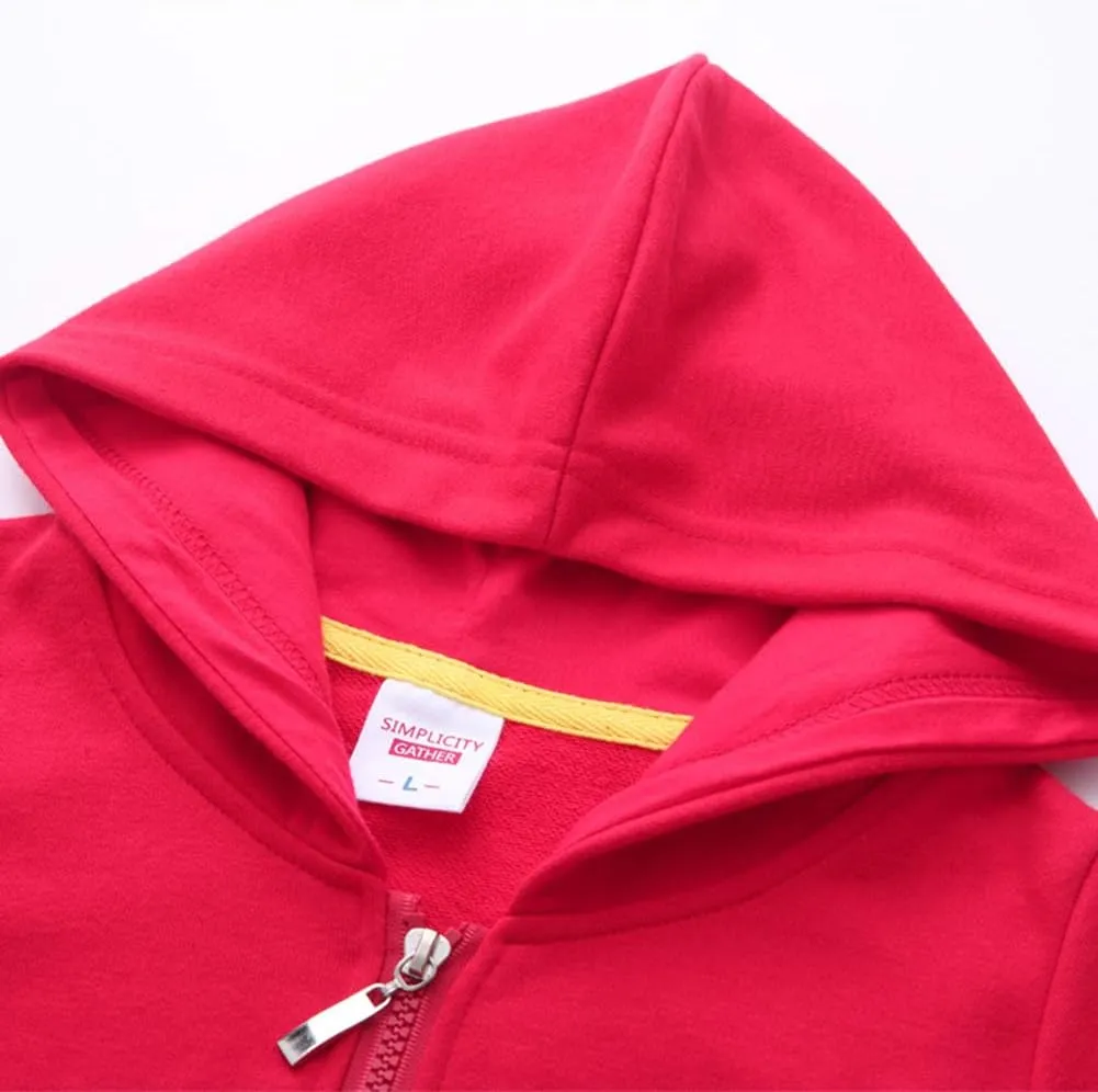 HAXICO Unisex Children Solid Zip-Up Hooded Sweatshirt Toddler Baby Boys Girls Classic Hoodie Cotton Tops Blouse