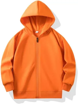 HAXICO Unisex Children Solid Zip-Up Hooded Sweatshirt Toddler Baby Boys Girls Classic Hoodie Cotton Tops Blouse