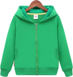HAXICO Unisex Children Solid Zip-Up Hooded Sweatshirt Toddler Baby Boys Girls Classic Hoodie Cotton Tops Blouse