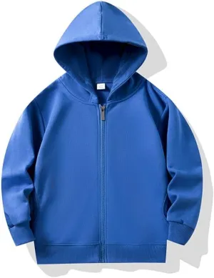 HAXICO Unisex Children Solid Zip-Up Hooded Sweatshirt Toddler Baby Boys Girls Classic Hoodie Cotton Tops Blouse