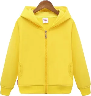 HAXICO Unisex Children Solid Zip-Up Hooded Sweatshirt Toddler Baby Boys Girls Classic Hoodie Cotton Tops Blouse