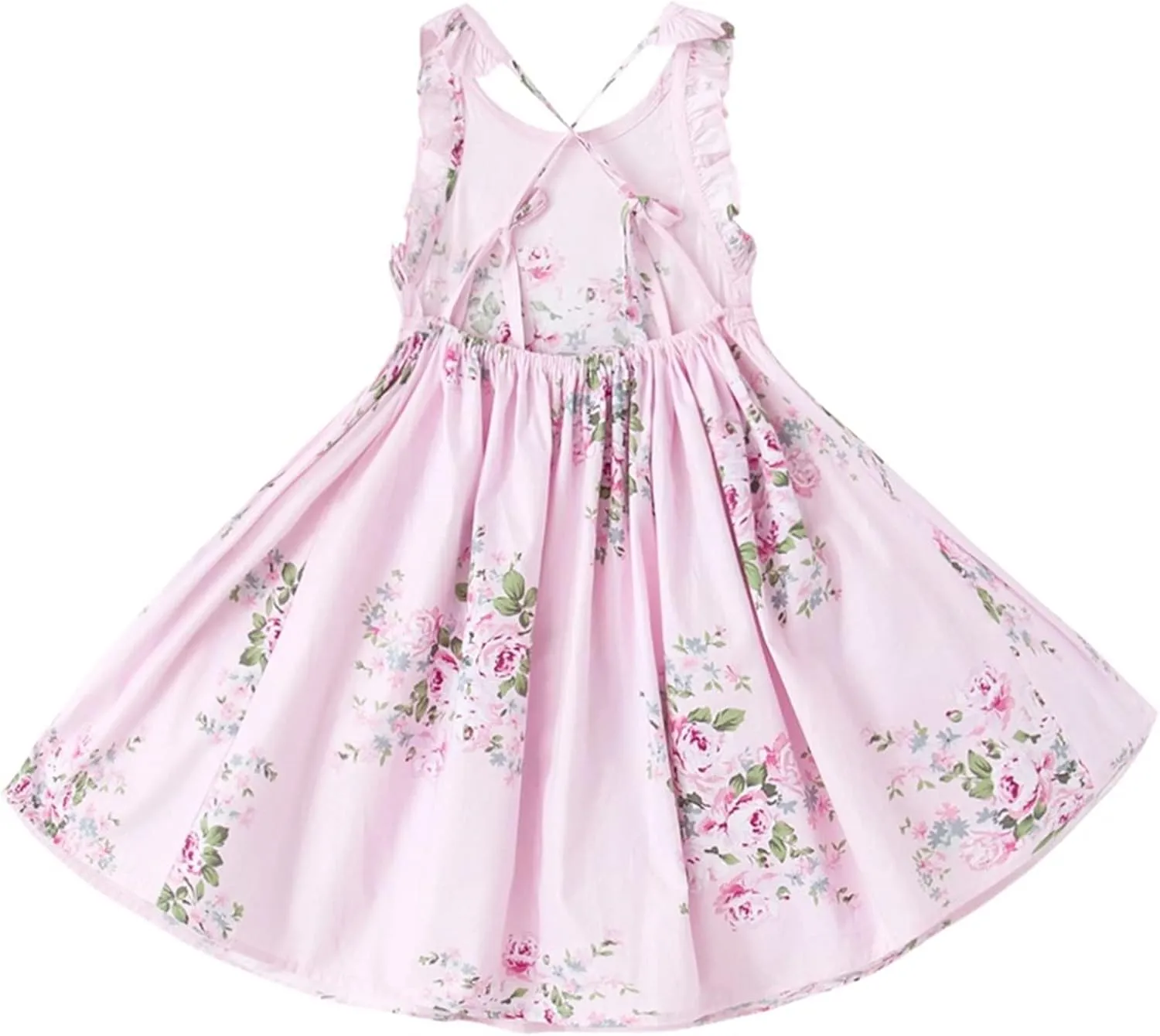 HILEELANG Girl Summer Beach Dress Halter Neck Sleeveless Casual Tank Outfit Sundress 1-12Y