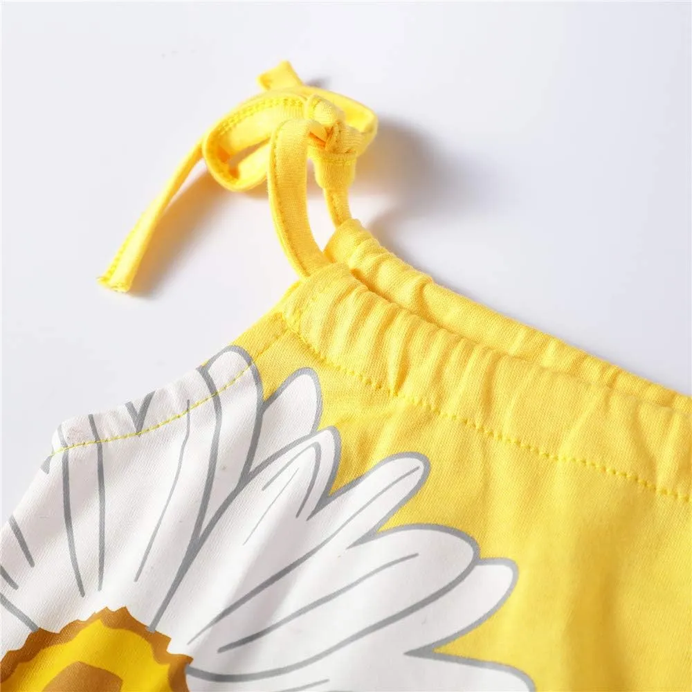 HILEELANG Girl Summer Beach Dress Halter Neck Sleeveless Casual Tank Outfit Sundress 1-12Y