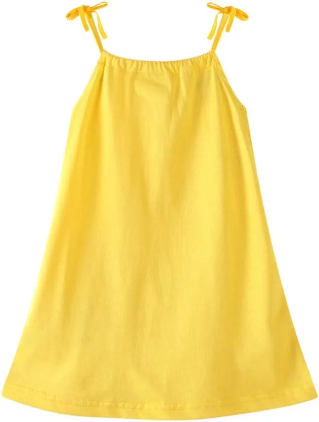HILEELANG Girl Summer Beach Dress Halter Neck Sleeveless Casual Tank Outfit Sundress 1-12Y