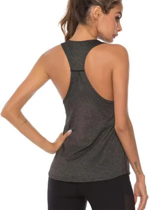 HSQMA Women's Gym Tops Ladies Sports T-Shirt, Workout Yoga Tops for Women, Sleeveless Athletic Yoga Shirts, Quick Dry Fitness Gym T Shirt Loose Activewear for Running Gym Exercise
