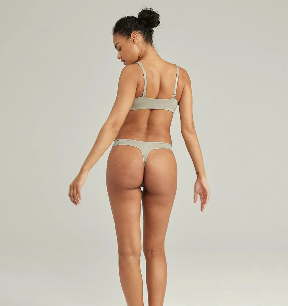 Invisible microfibre thong [Sage]