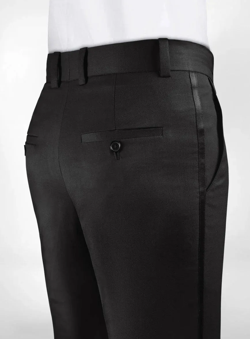 Italian Style Black Wool Tuxedo - Satin Trim