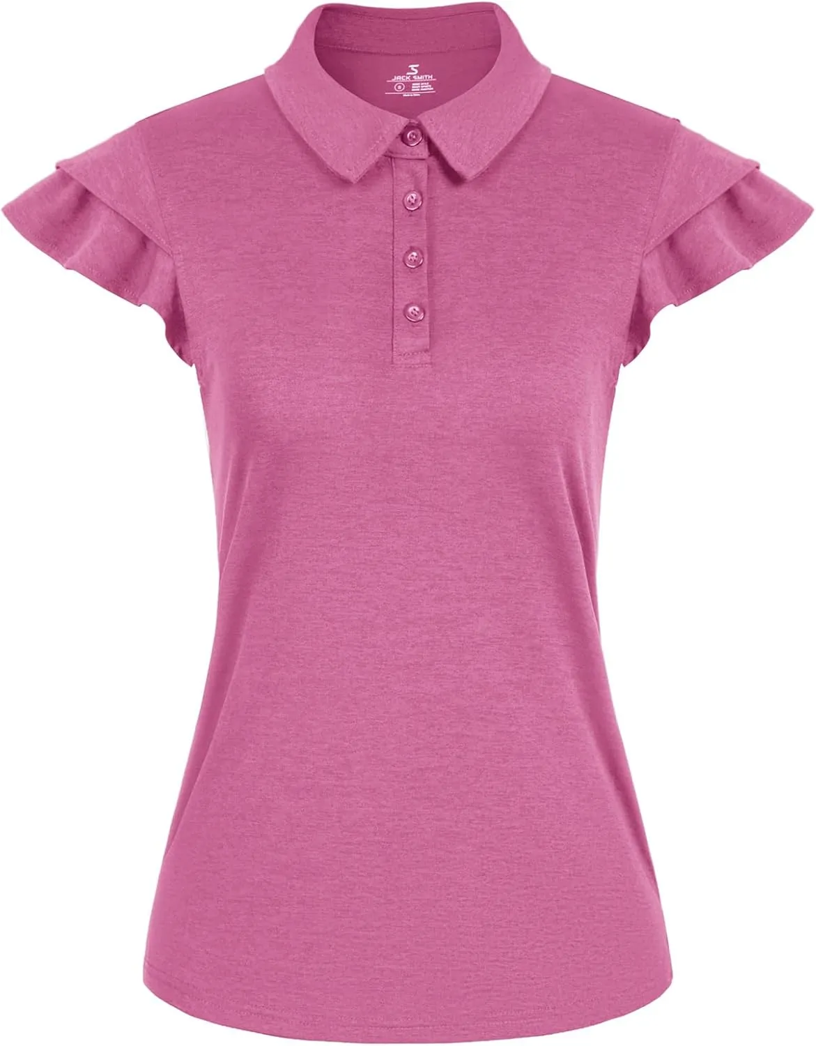 JACK SMITH Womens Golf Polo Shirt Ruffles Sleeveless Moisture Wicking Tennis Shirts Lightweight Athletic Tops