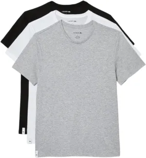 Lacoste Men's 100% Cotton Regular Fit Crew Neck T-Shirt, 3-Pack