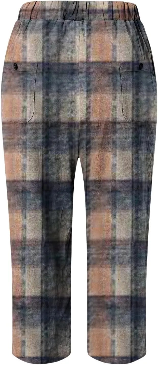Leggings for Women Summer Casual Drawstring Pants Loose Cotton Linen Palazzo Pants Womens Linen Pants Womens Work